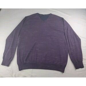 Montechiaro Sweater Mens Extra Large 54 Burgundy Weave V Neck Designer Italy